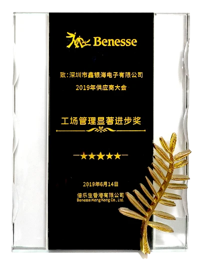 Benesse’s 2019 Significant Improvement in Factory Management Award presented to Xinyinhai