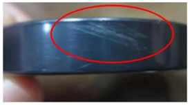 Molding streaks. The source labels the streaked appearance “料花”; it gives no cause or acceptance limit.