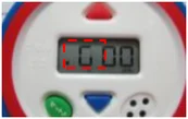 Missing segments: small digital display. The dashed rectangle identifies missing segments in a separate display.